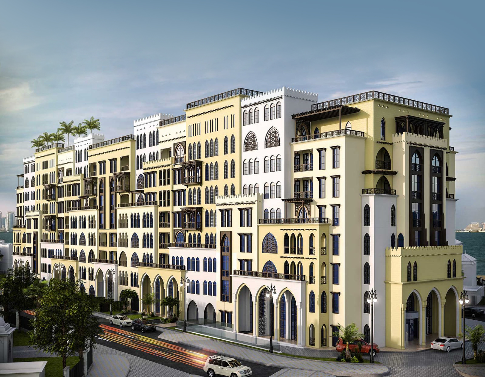 Design of a traditional-style residential block in Qatar, Doha, in 2021