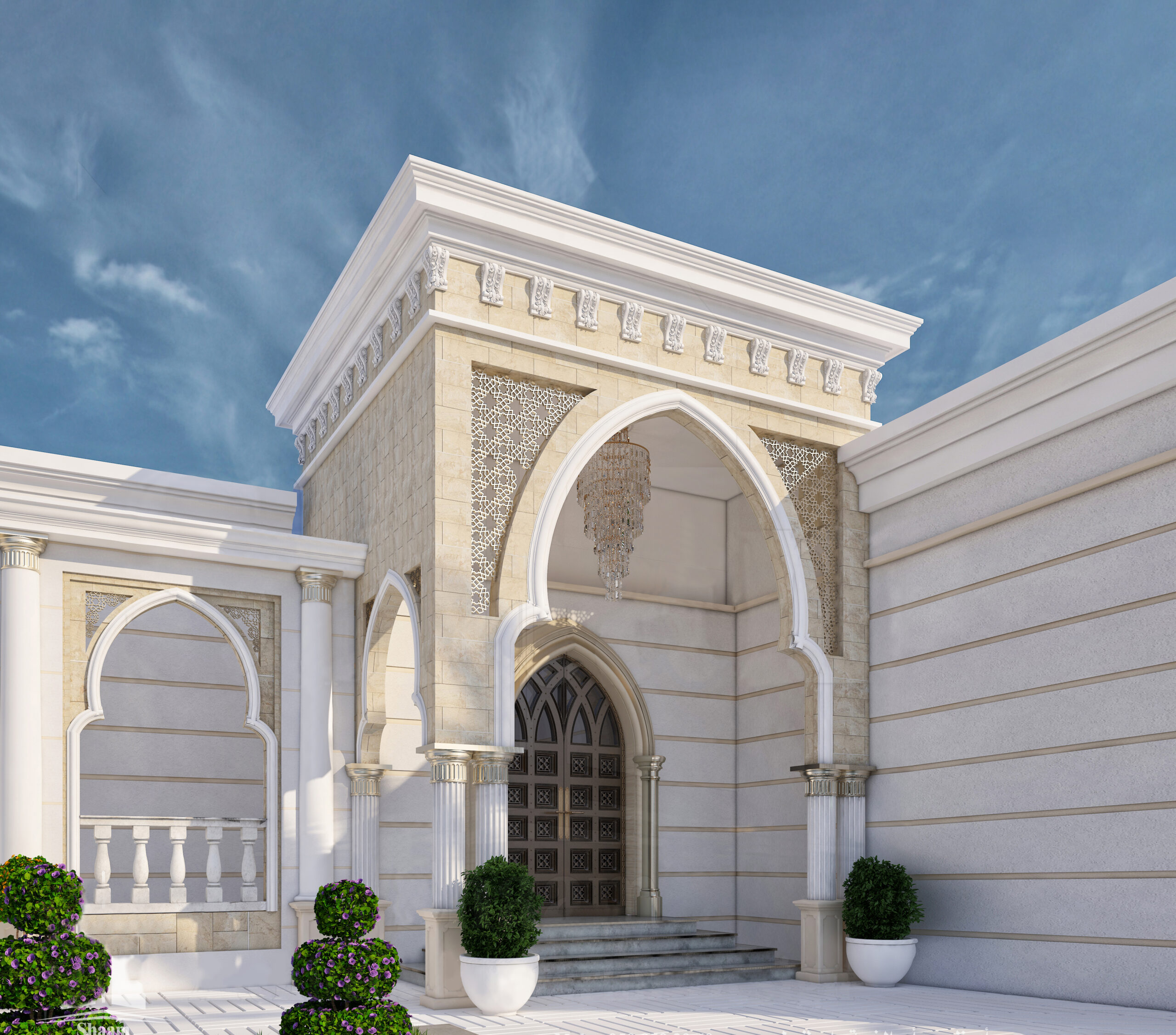 Exterior design of a 650 m² private villa in Ras Al Khaimah, 2020