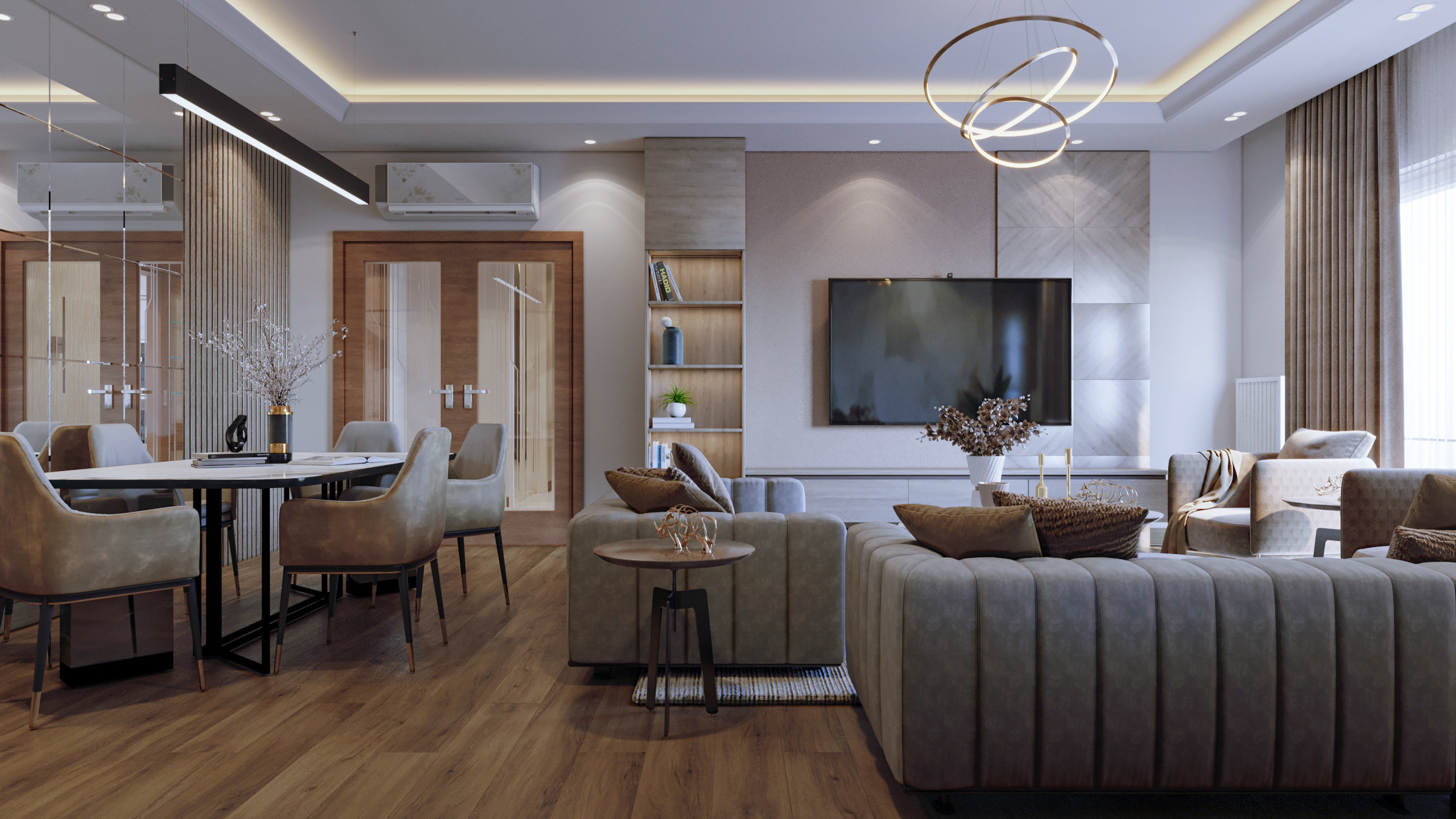 Interior design for a 420 m² private villa in Turkey, Sapanca, 2019