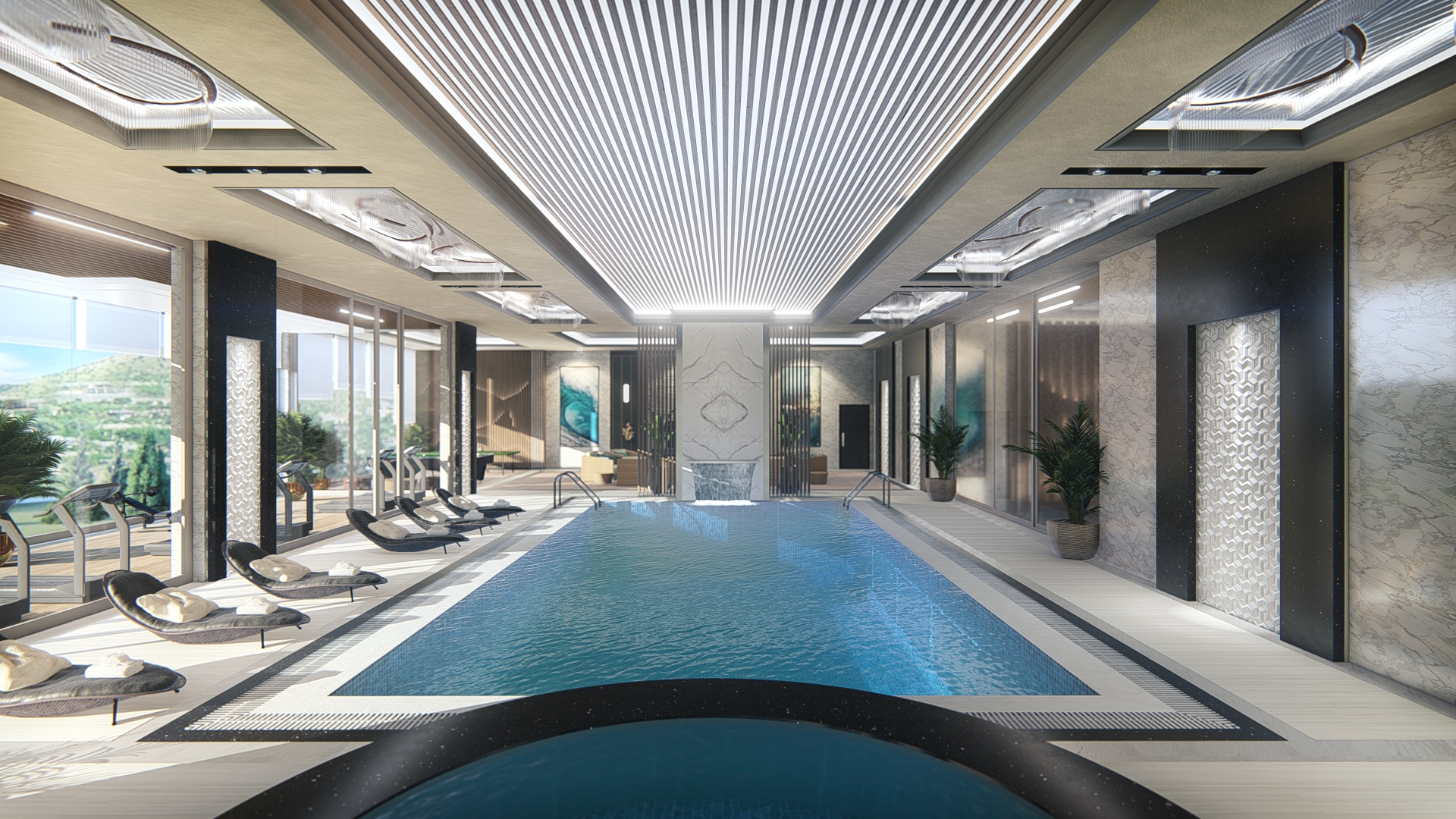 Interior design of a SPA space within a private villa in Iraq with an area of 540 m² in 2019